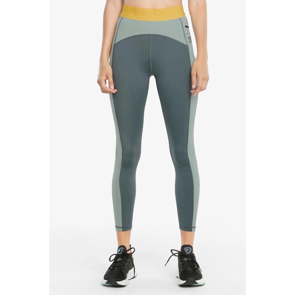 Puma First Mile Light Green and Yellow Leggings (never worn with tags)